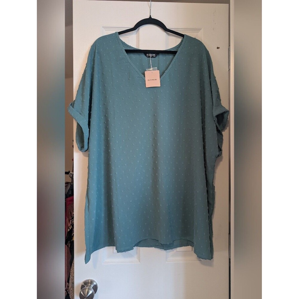 BloomChic Teal V-Neck Tunic Top NWT Size 26